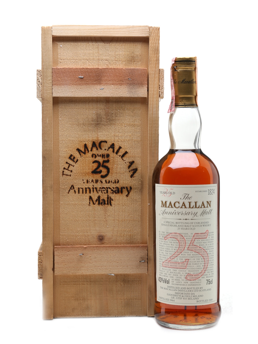 Macallan 1964 25 Year Old  Anniversary Malt Bottled 1989 - Giovinetti 75cl / 43%