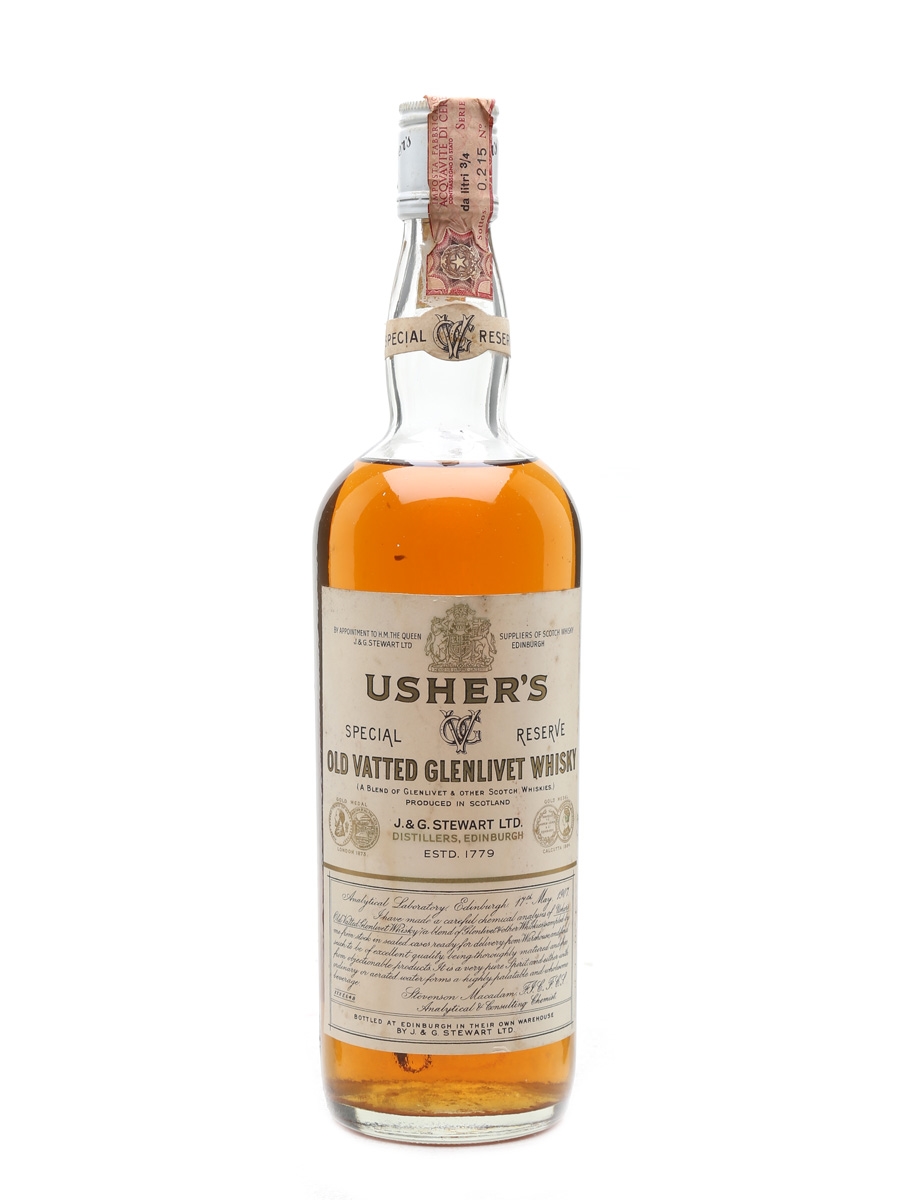 Usher's Old Vatted Glenlivet Bottled 1970s - Modena Import 75cl / 40%