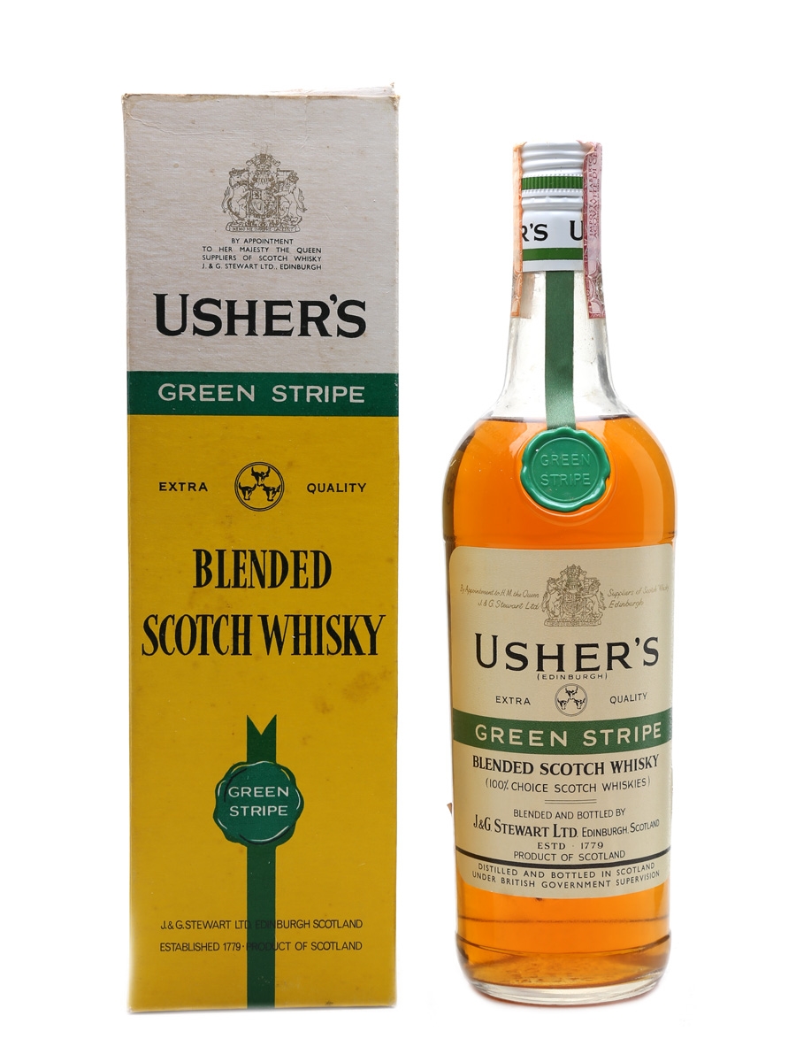 Usher's Green Stripe Bottled 1970s - Modena Import 75cl / 40%
