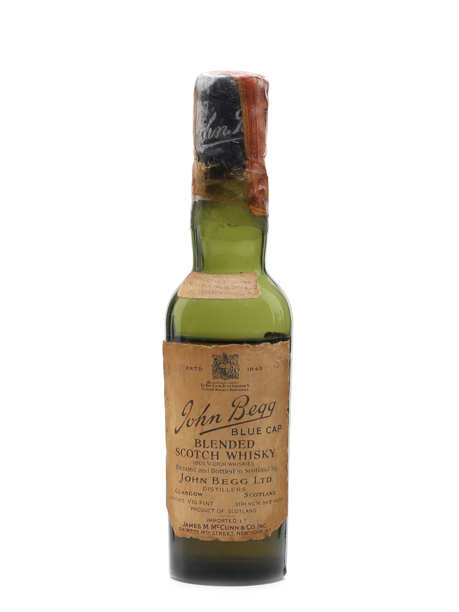 John Begg Blue Cap Bottled 1930s - James M McCunn 4.7cl / 43.4%