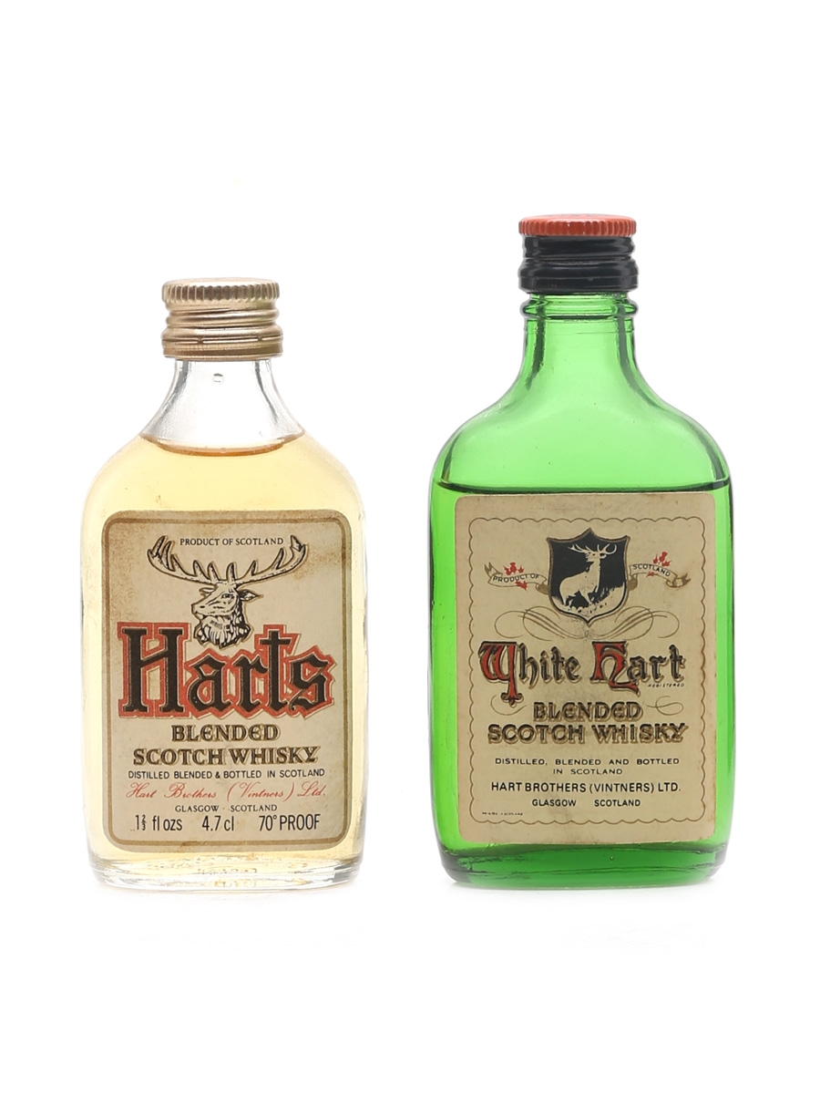 Harts & White Hart Bottled 1970s - Hart Brothers 2 x 4.7cl / 40%