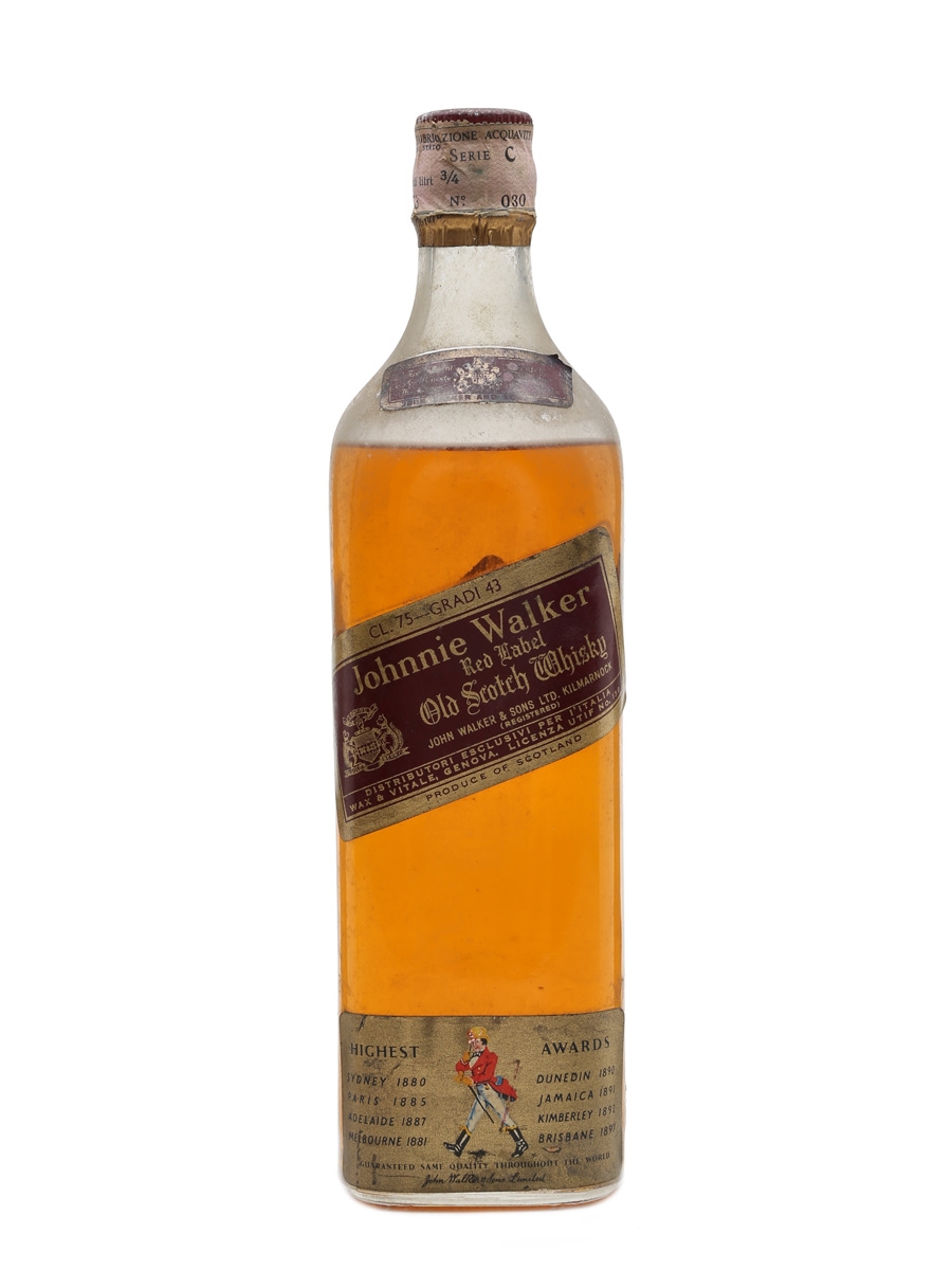 Johnnie Walker Red Label Bottled 1950s-1960s - Wax & Vitale 75cl / 43%