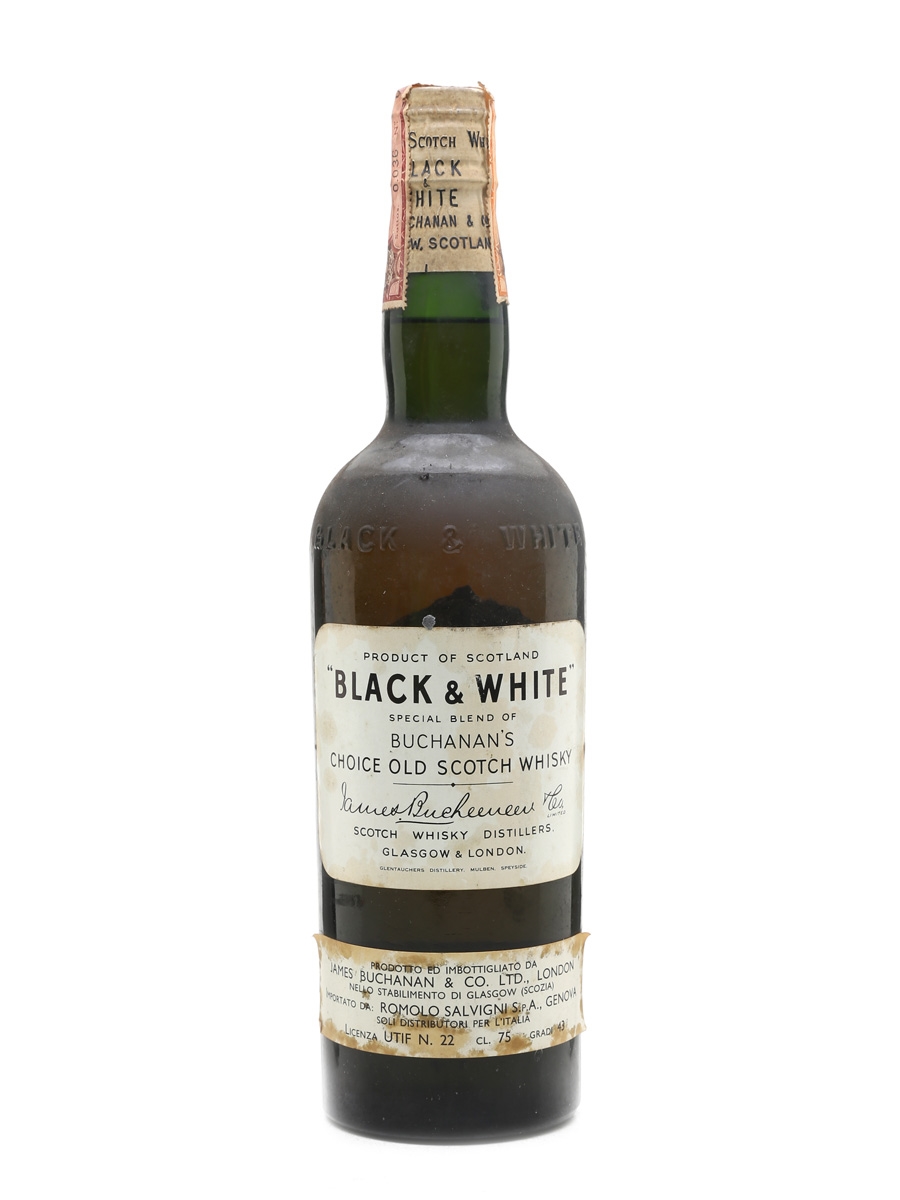 Black & White Spring Cap Bottled 1950s - Romolo Salvigni 75cl / 43%