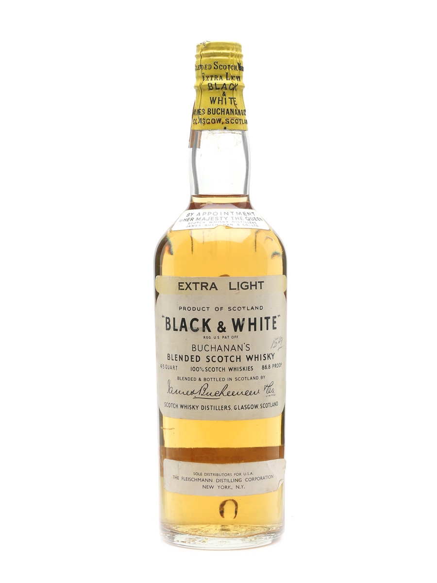 Black & White Extra Light Spring Cap Bottled 1965 - Fleischmann Distilling Corporation 75.7cl / 43.4%