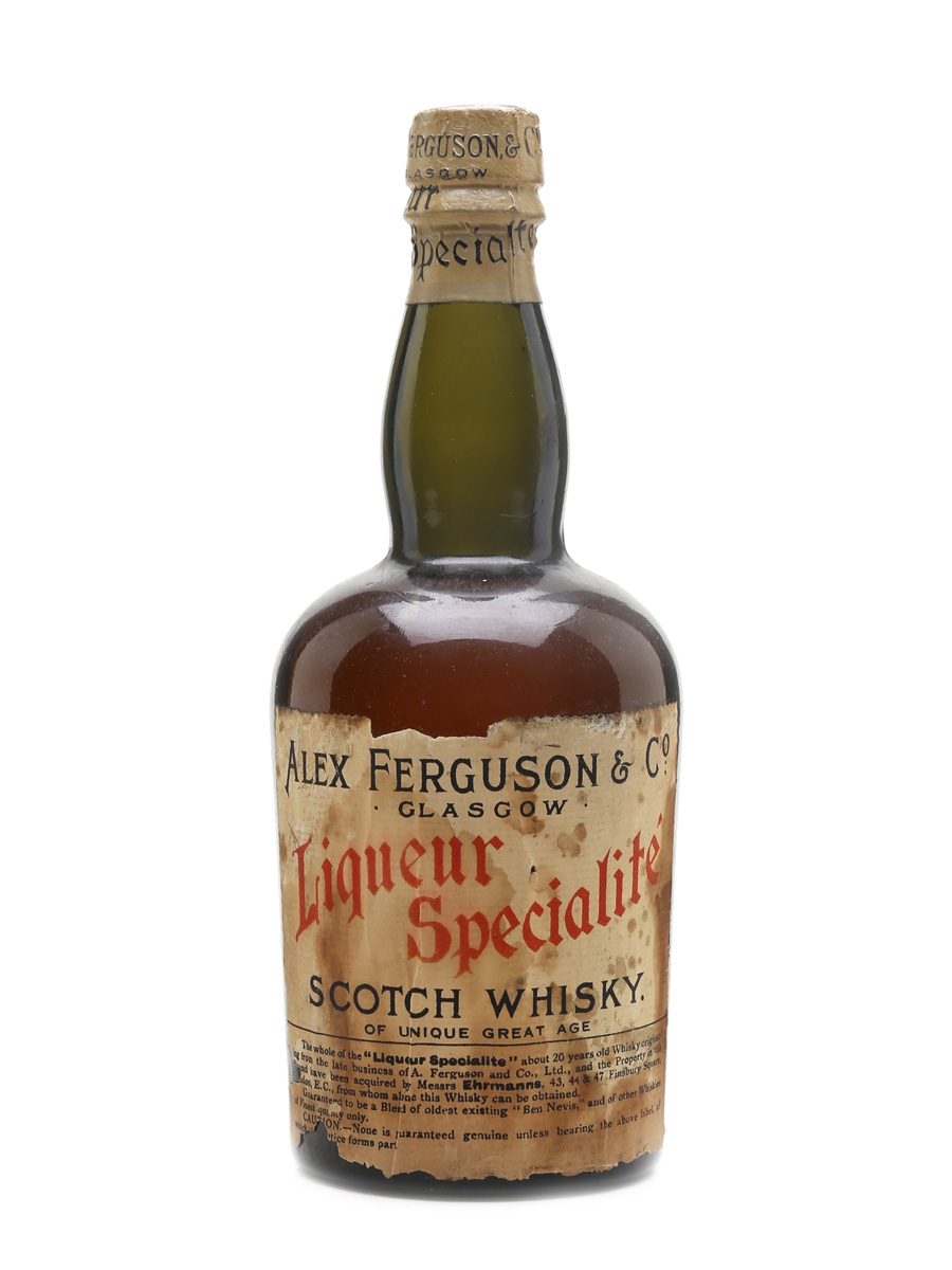 Alex Ferguson & Co Liqueur Specialite Scotch Whisky Bottled 1910s-1920s 75cl