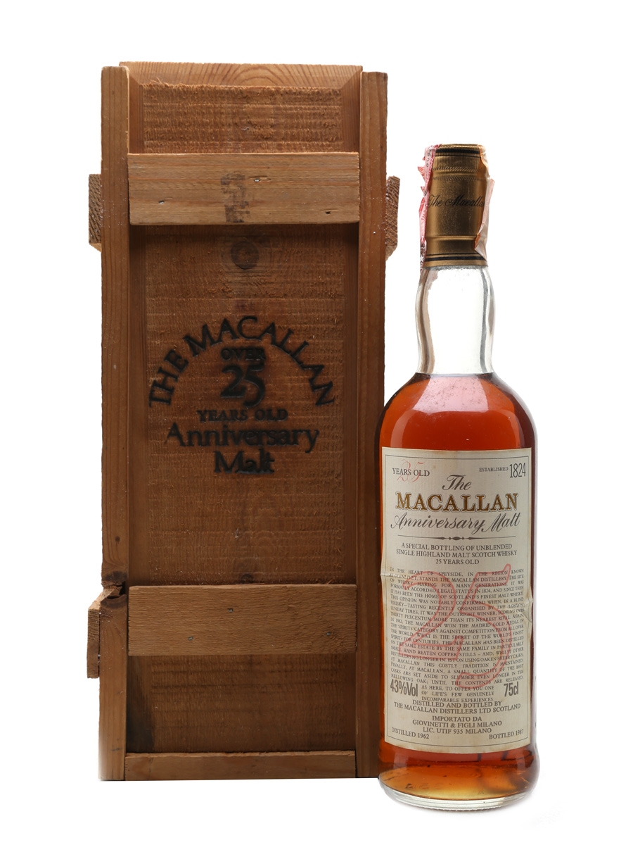 Macallan 1962 Anniversary Malt 25 Year Old - Giovinetti 75cl / 43%