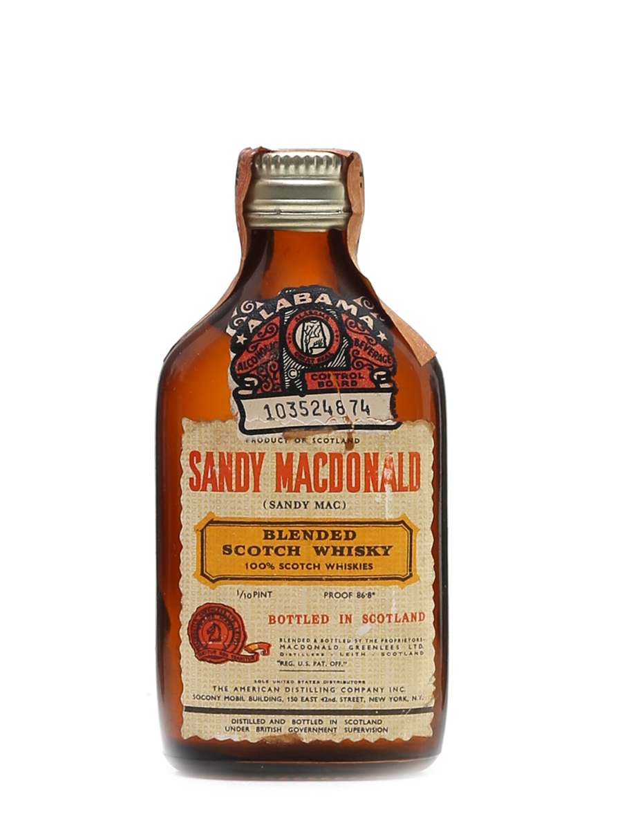 Sandy MacDonald Bottled 1940s-1950s - The American Distilling Company 4.7cl / 43.4%