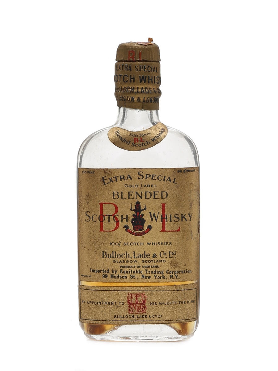 Bulloch Lade's Extra Special Gold Label Bottled 1940s - Equitable Trading Corporation 4.7cl / 43.4%