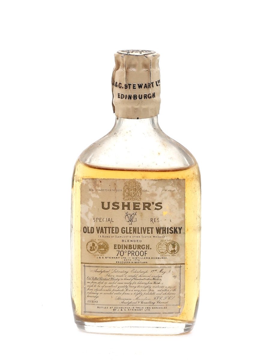 Usher's Old Vatted Glenlivet Bottled 1950s 5cl / 40%