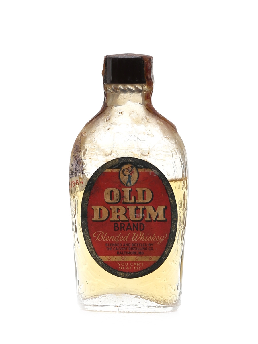 Old Drum Brand 4 Year Old Blended Whiskey Bottled 1940s 4.7cl / 43%