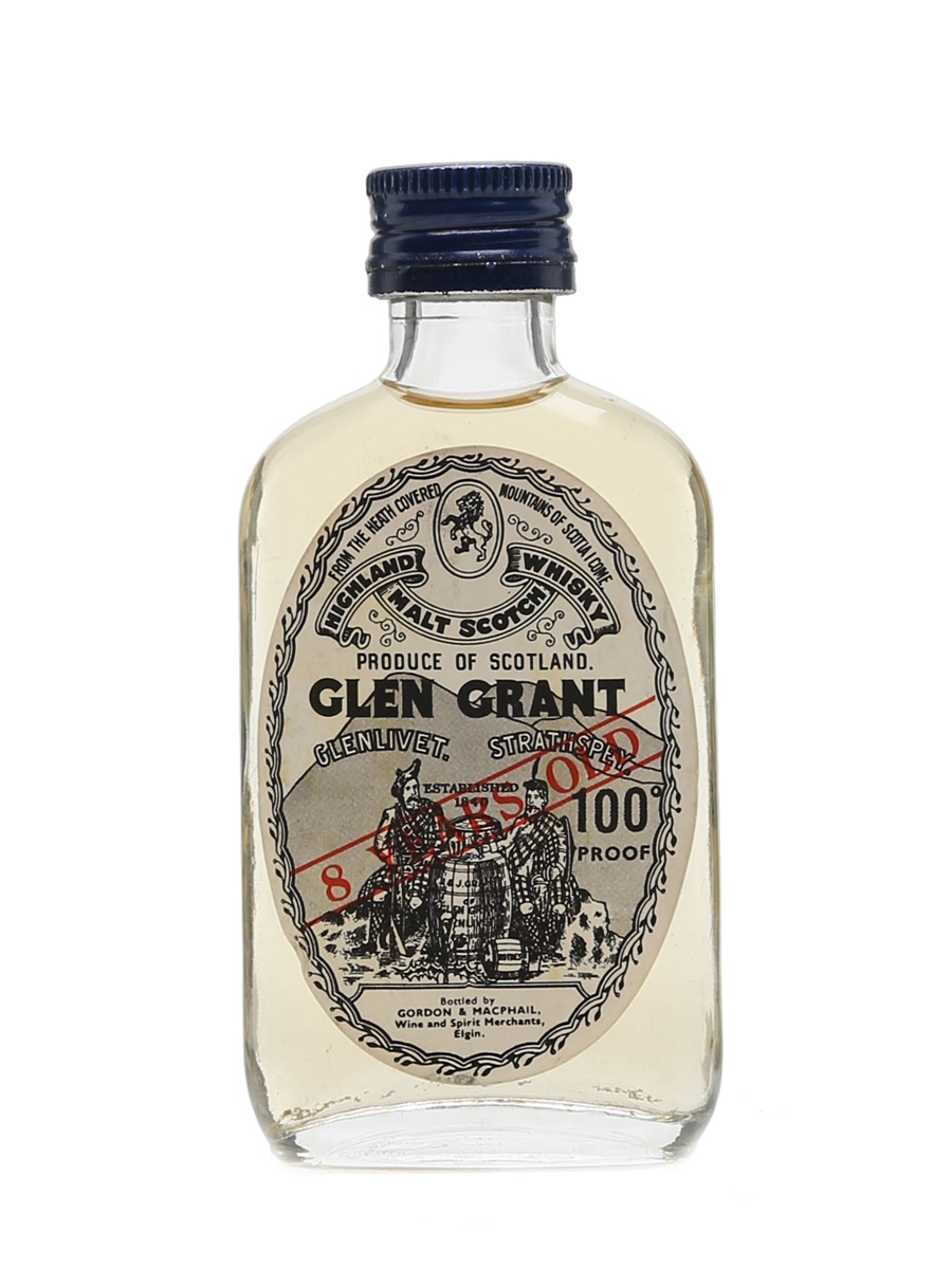 Glen Grant 8 Year Old 100 Proof Bottled 1970s - Gordon & MacPhail 5cl / 57%