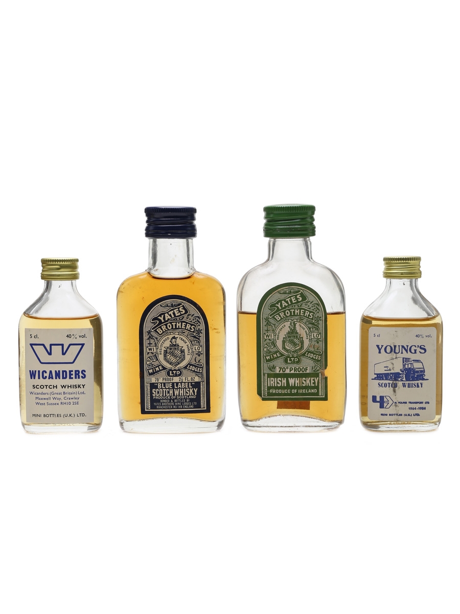 Yates Brothers, Young's & Wicanders Bottled 1960s-1980s 4 x 5cl-7.1cl / 40%