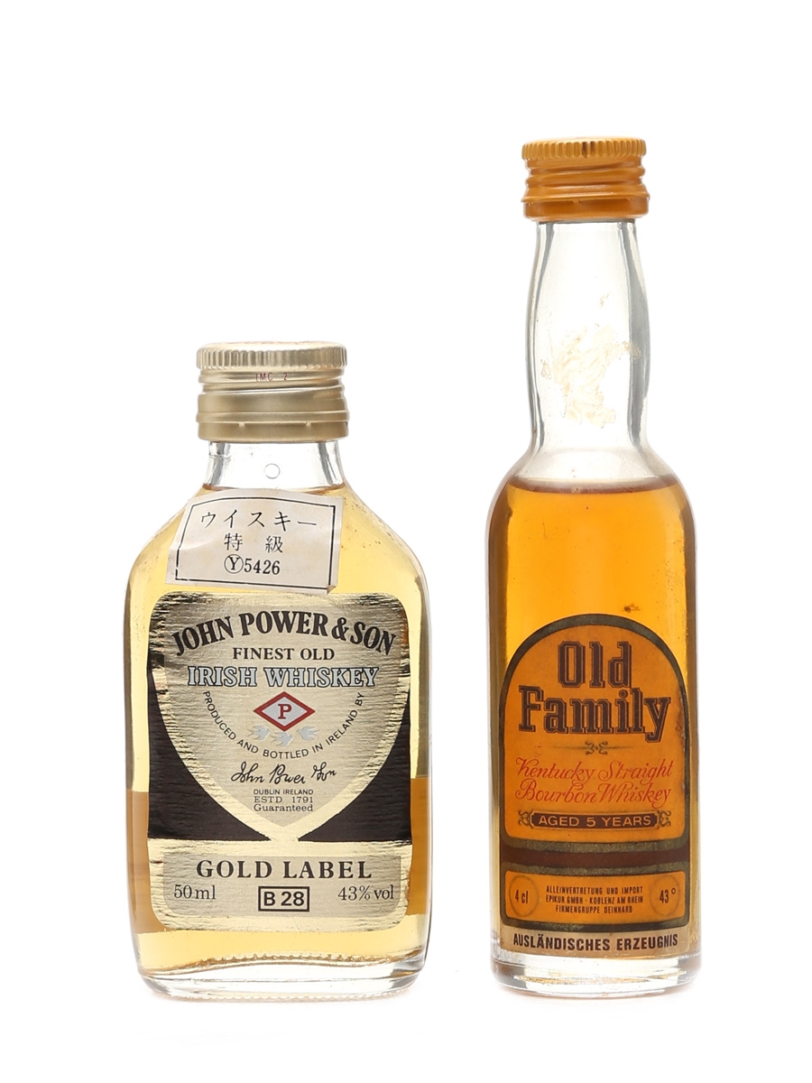 John Power & Old Family American & Irish Whiskey 4cl & 5cl / 43%