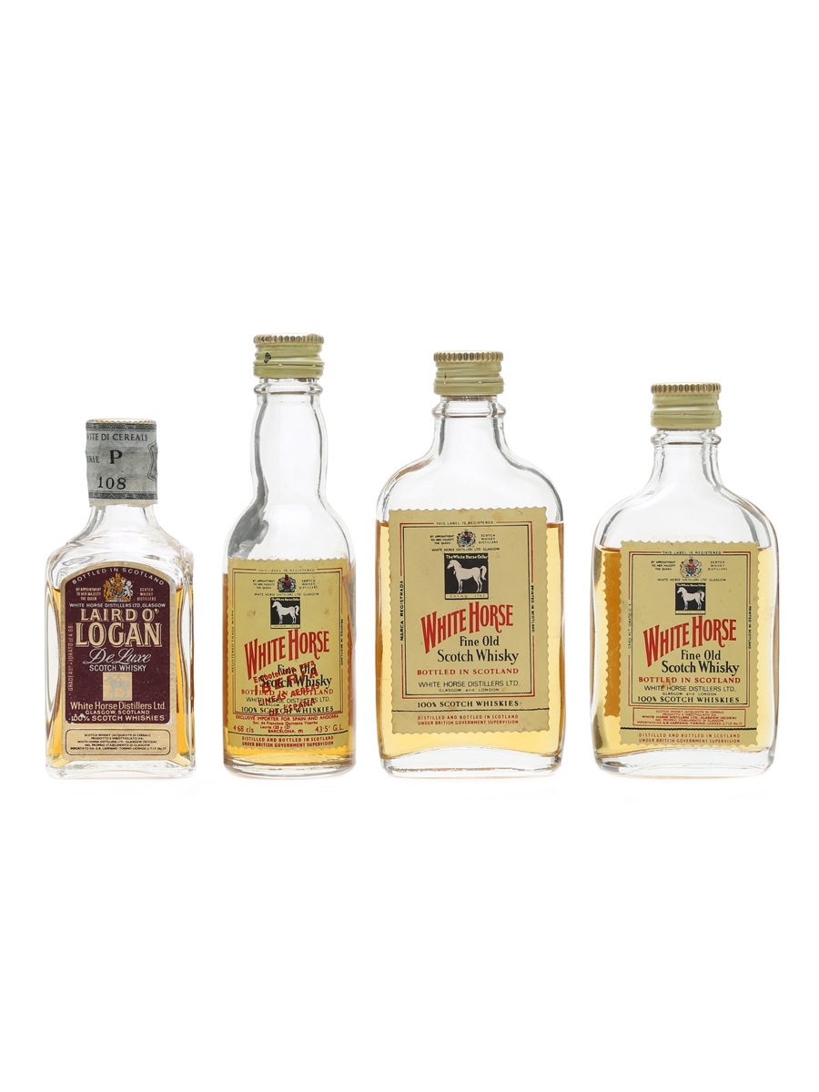 Laird O' Logan & White Horse Bottled 1960s & 1970s 4 x 4cl-4.7cl