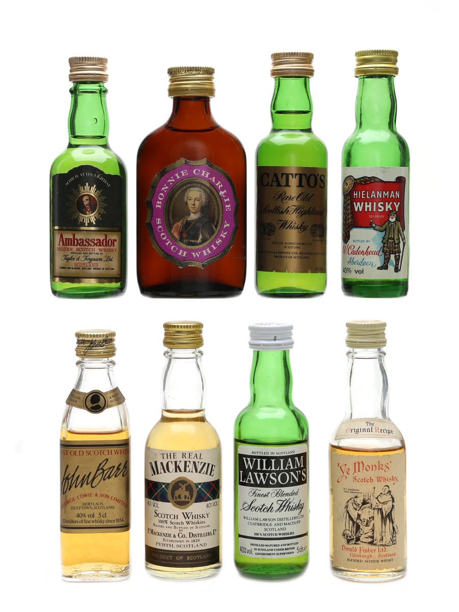 Assorted Blended Scotch Whisky Ambassador, Catto's, Hielanman, John Barr, The Real Mackenzie, William Lawson & Ye Monks' 8 x 5cl