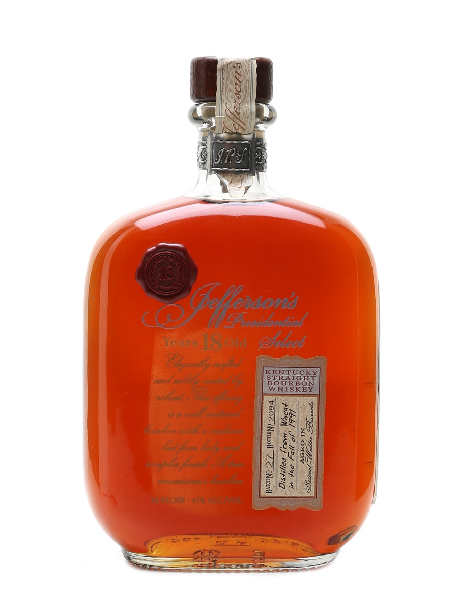 Jefferson's Presidential Select 1991 18 Year Old 75cl / 47%