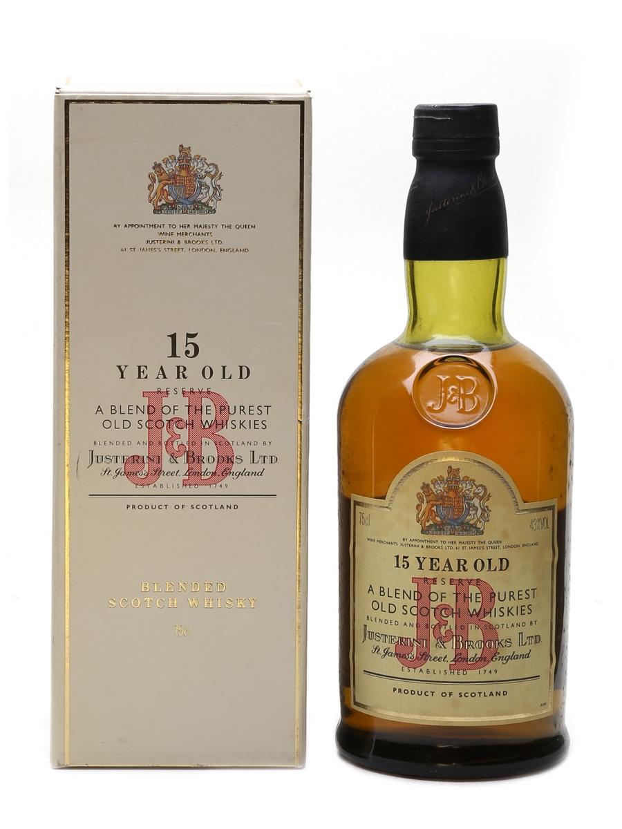 Justerini & Brooks 15 Year Old ウイスキー 1L J & B 15 Year Old Reserve - Lot 45118 - Buy/Sell Blended