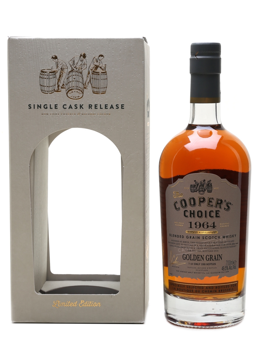 Cooper's Choice 1964 Golden Grain Bottled 2016 - The Vintage Malt Whisky Co. 70cl / 49.5%