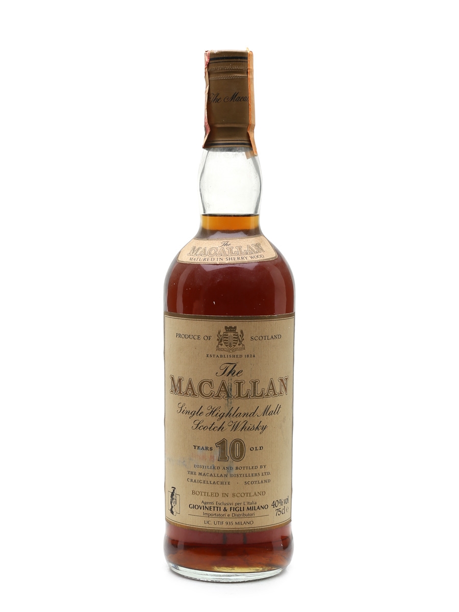 Macallan 10 Year Old Bottled 1980s - Giovinetti 75cl / 40%