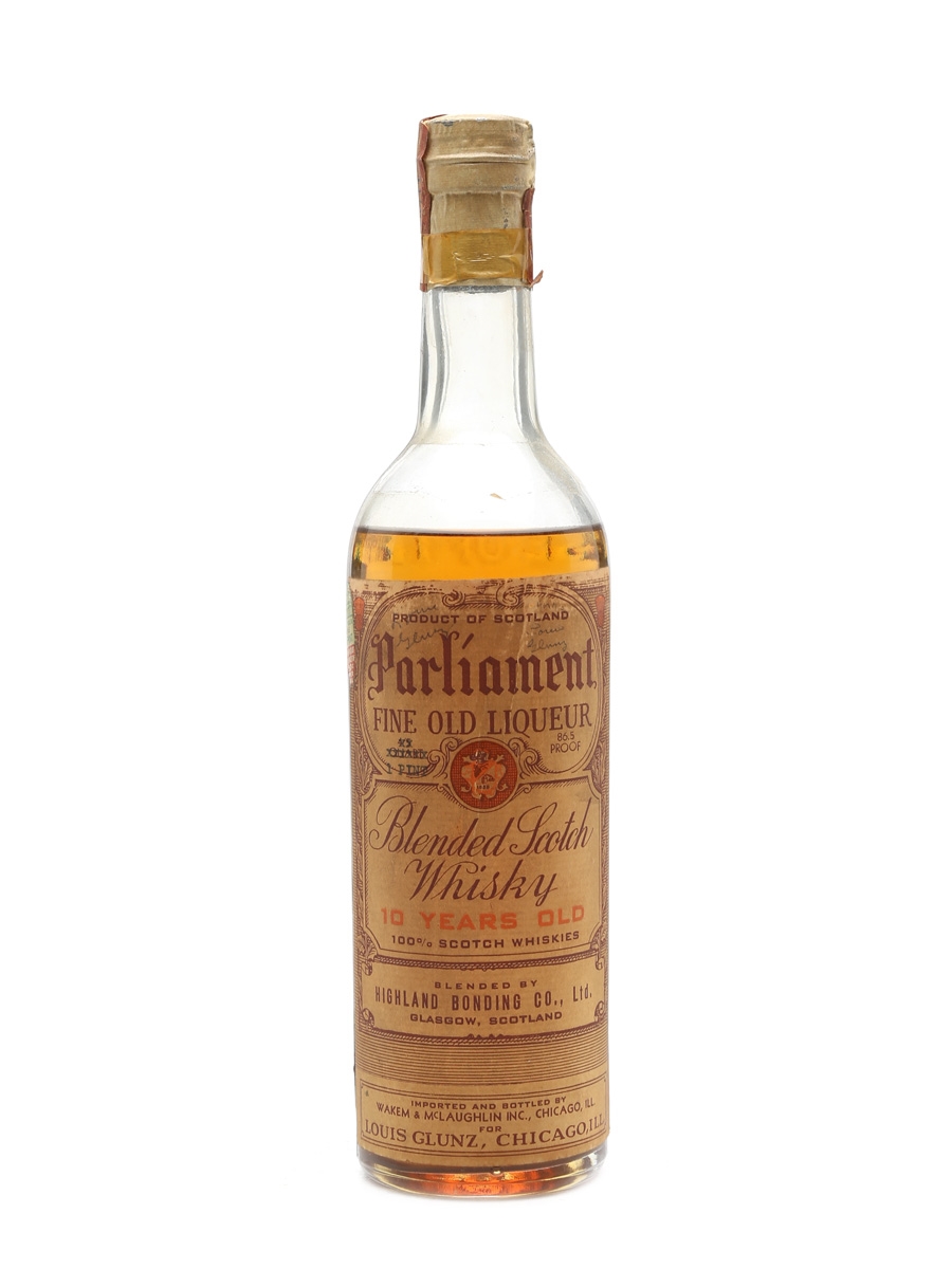 Parliament 10 Years Old Bottled 1940s 47cl