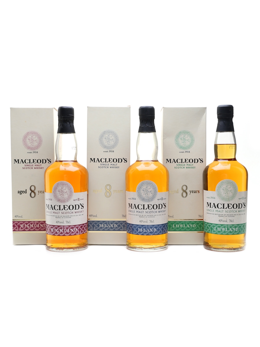 Macleod's 8 Year Old Highland, Island & Lowland 3 x 70cl / 40%