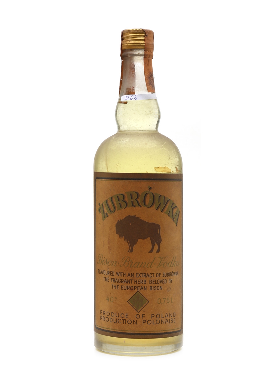Zubrowka Bison Brand Vodka Bottled 1950s-1960s 75cl / 40%