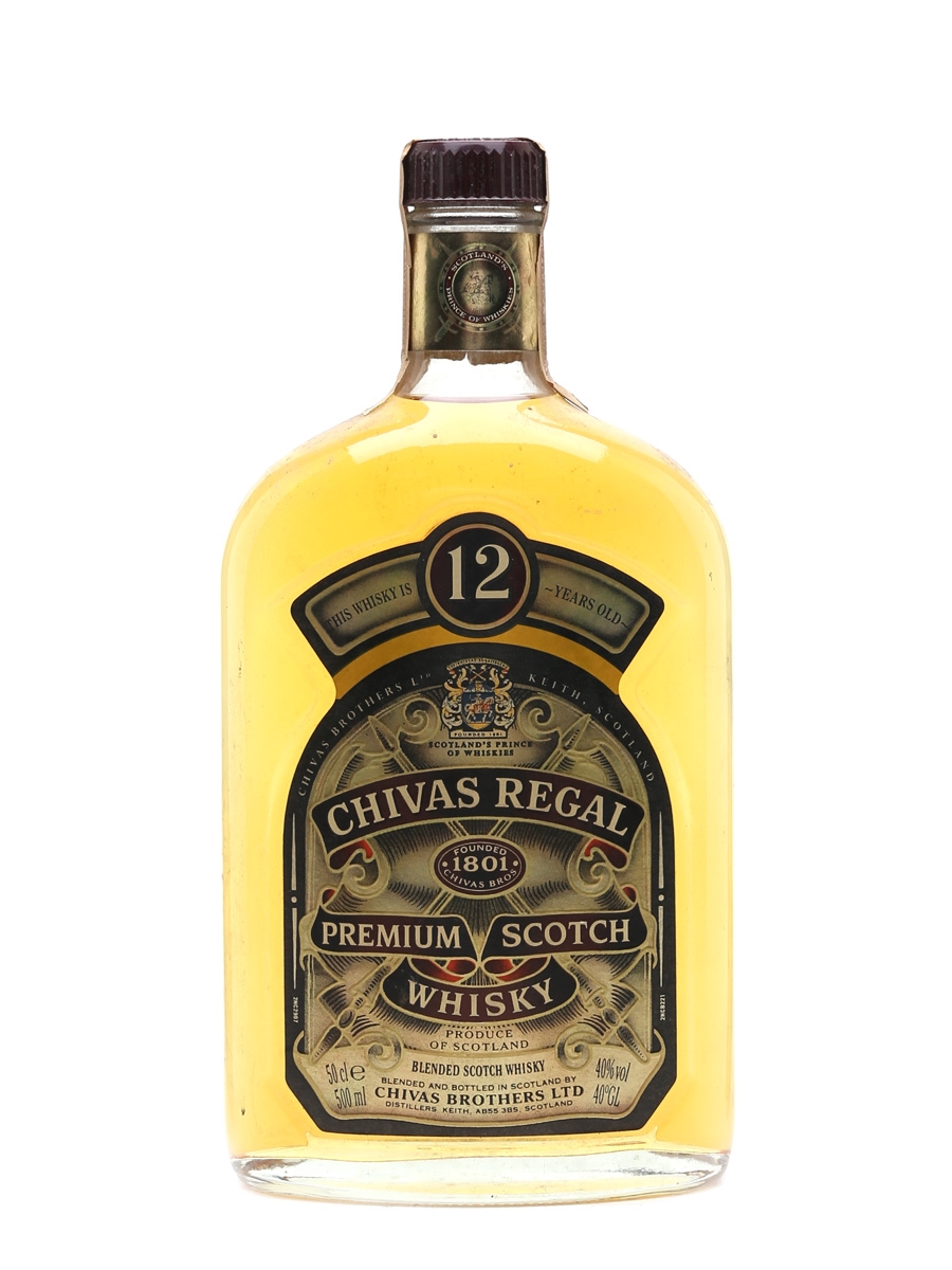 Chivas Regal 12 Year Old Bottled 1980s - Flask Bottle 50cl / 40%