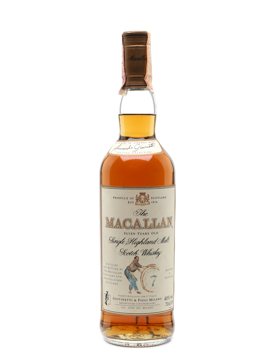 Macallan 7 Year Old Bottled Early 2000s - Giovinetti 70cl / 40%