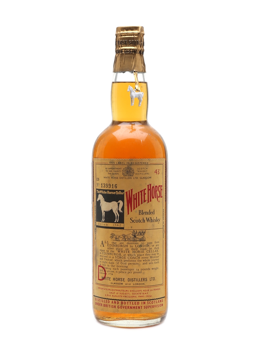 White Horse Spring Cap Bottled 1960s - Societe BAP 75cl / 43%