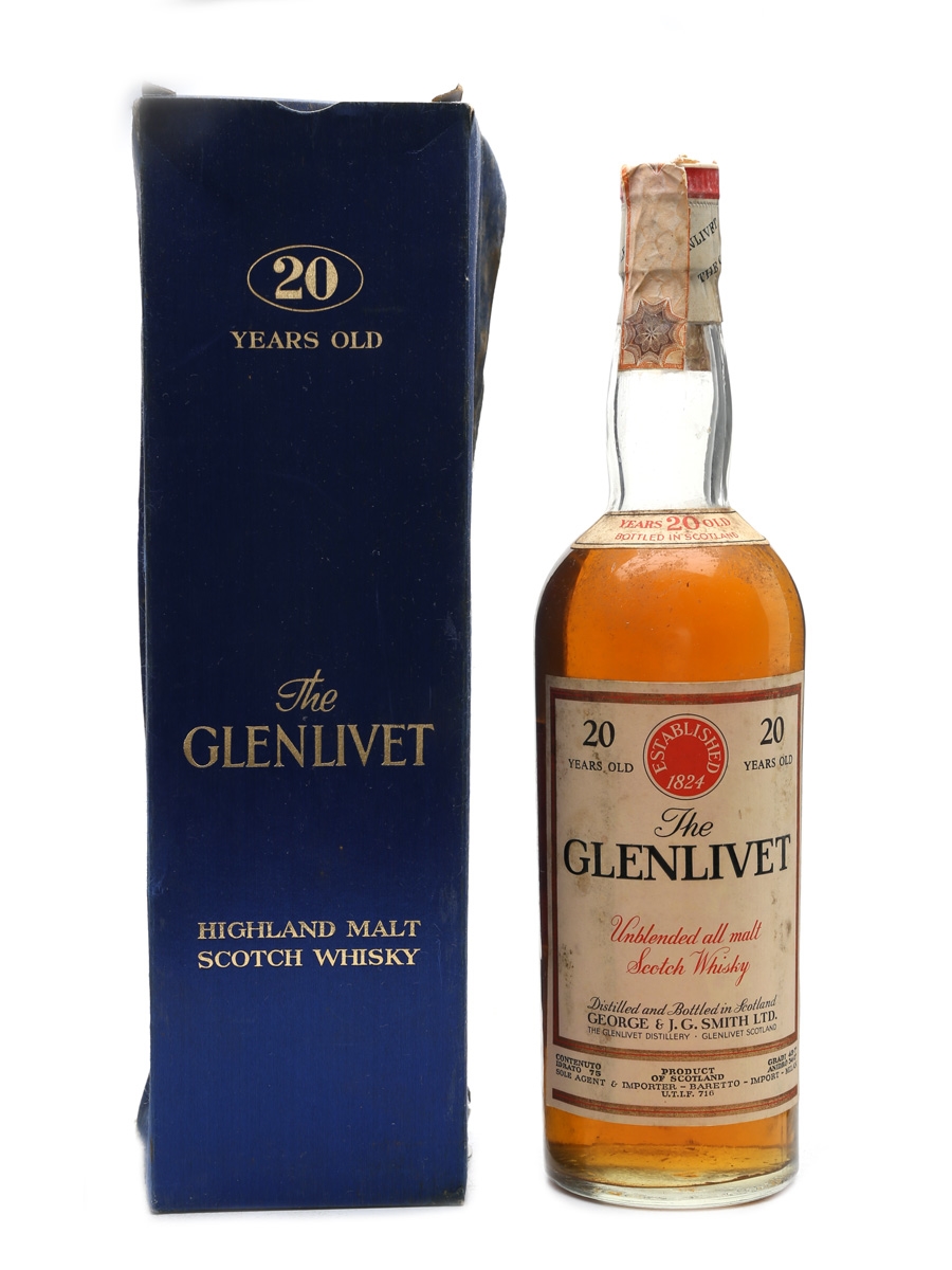 GLENLIVET 20年　オールドボトル1969代流通　空き瓶・空き箱 Glenlivet 20 Year Old - Lot 47651 - Buy/Sell Speyside Whisky Online