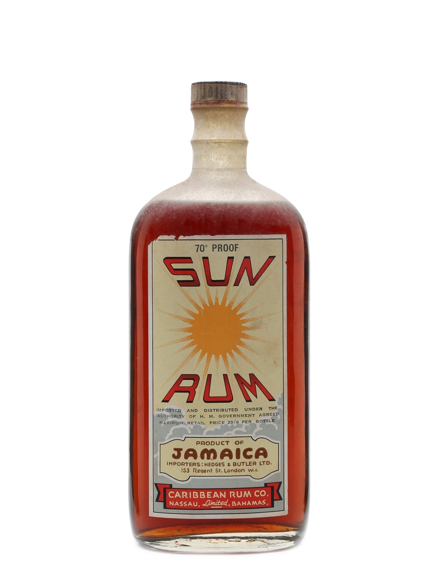 Sun Rum Bottled Late 1940s - Hedges & Butler 75cl / 40%