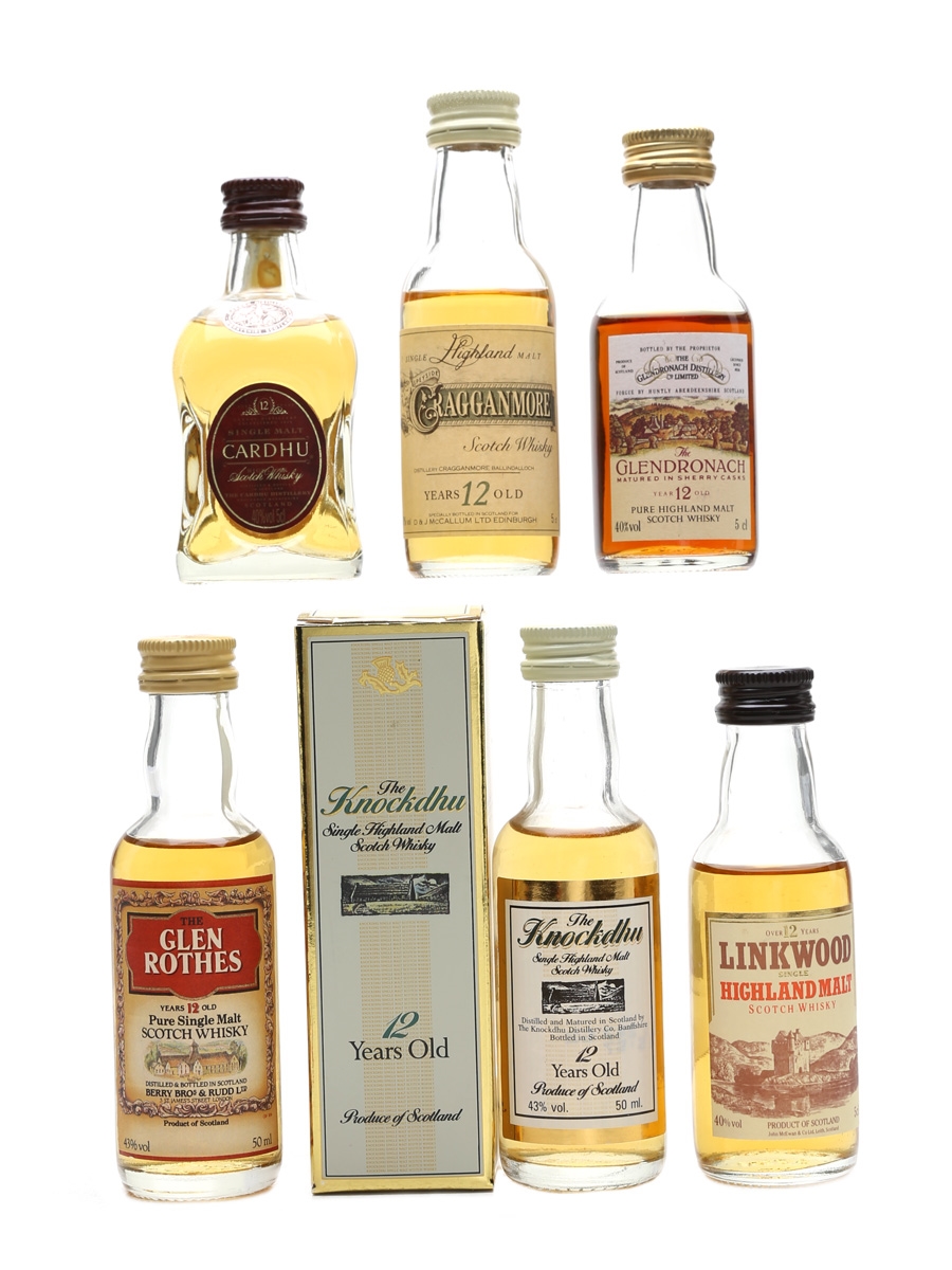 Cardhu, Cragganmore, Glenrothes, Glendronach, Knockdhu & Linkwood 12 Year Old 6 x 5cl