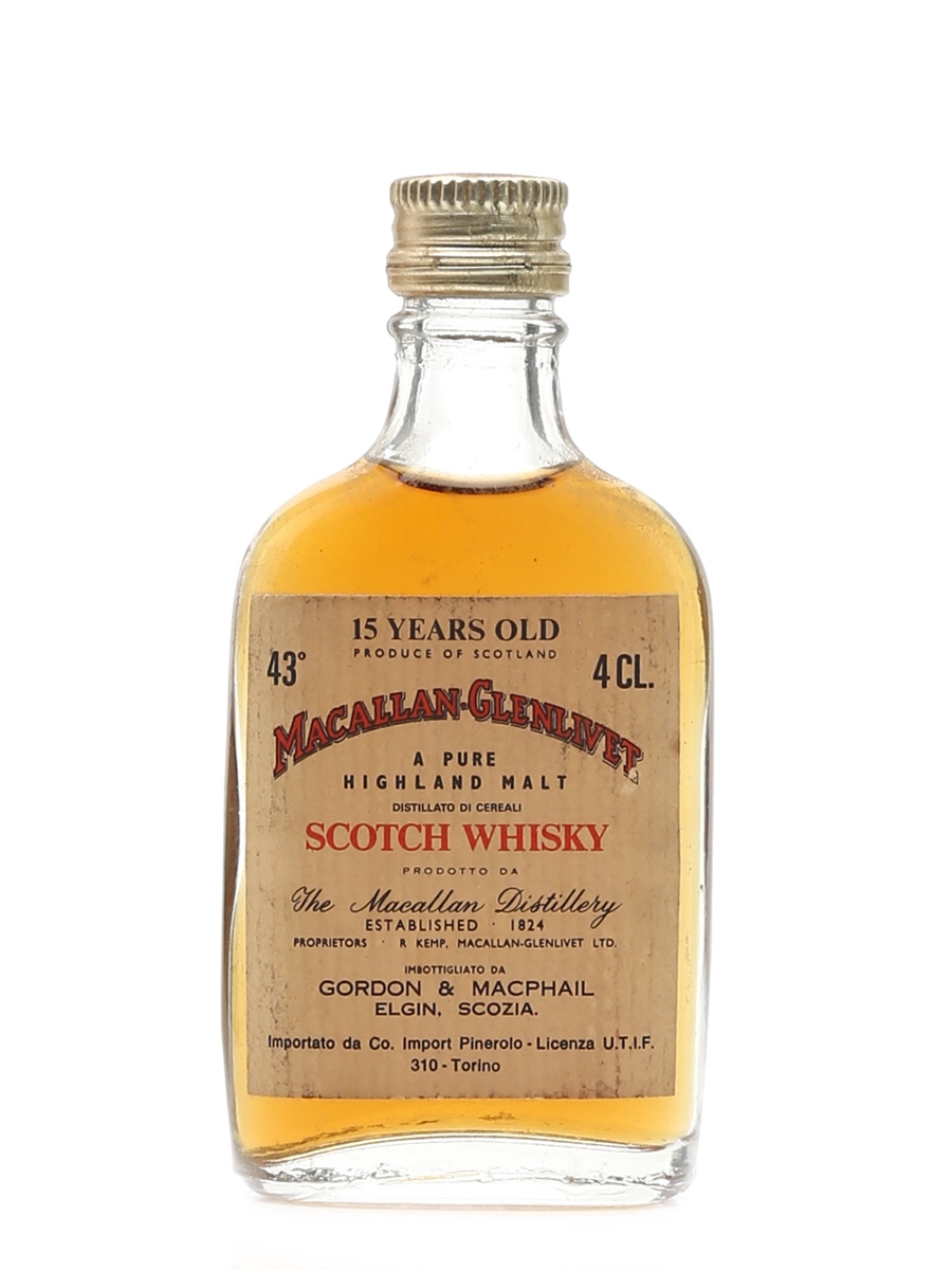 Macallan Glenlivet 15 Year Old Bottled 1960s-1970 - Pinerolo 4cl / 43%