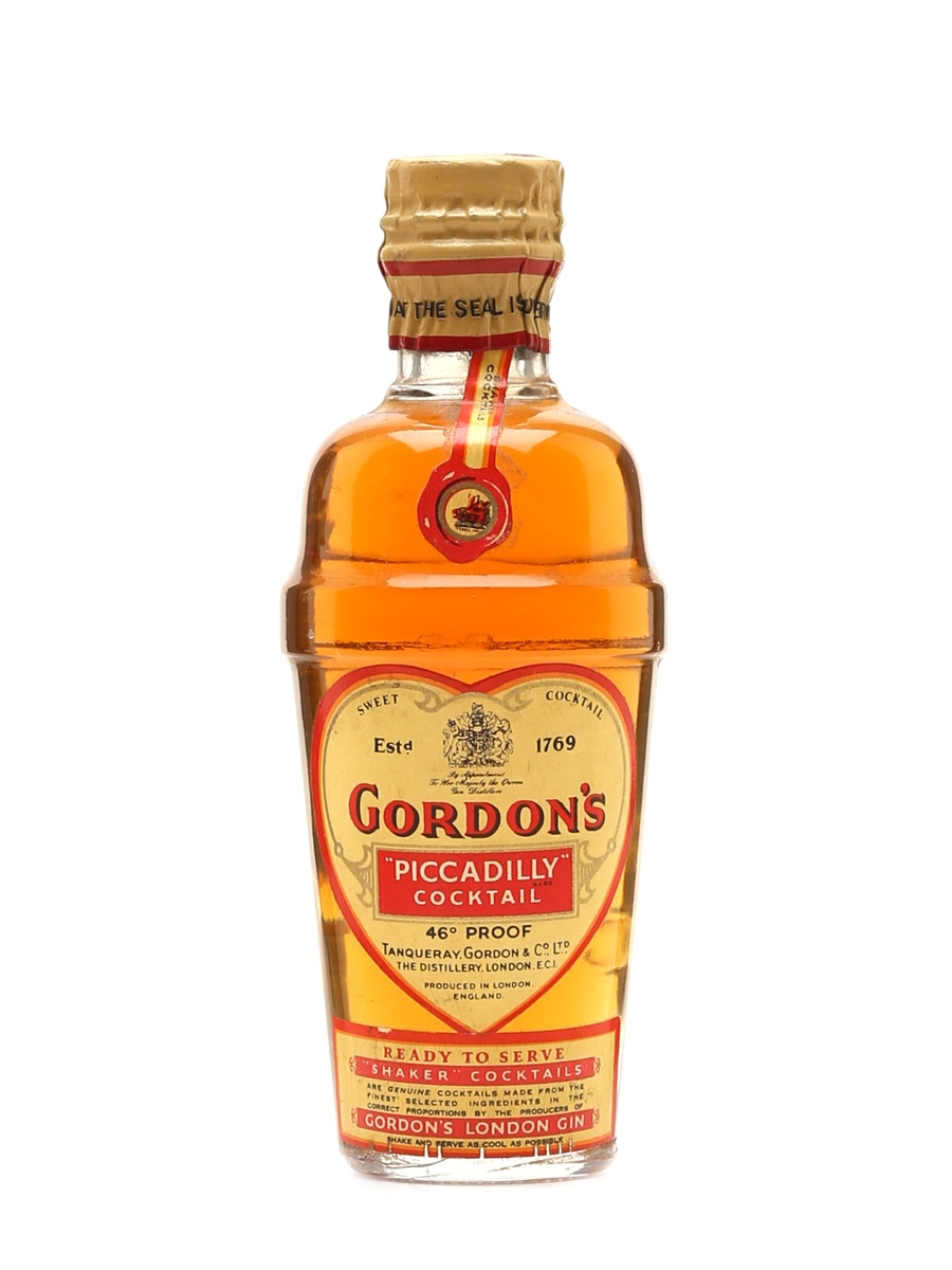 Gordon's Piccadilly Cocktail Bottled 1950s - Spring Cap 5cl / 26%