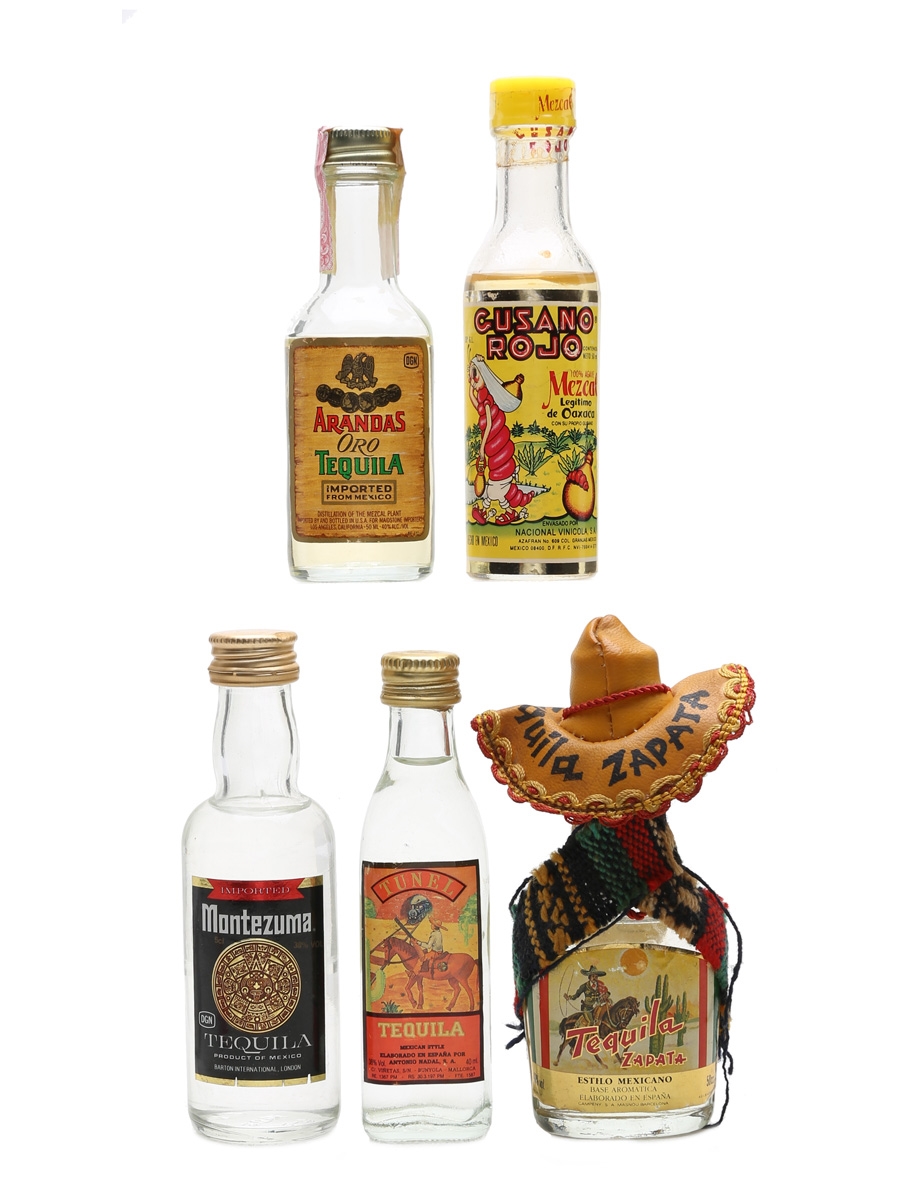 Mezcal & Tequila Aranda, Cusano Rojo, Montezuma, Tunel & Zapata 5 x 4cl-5cl
