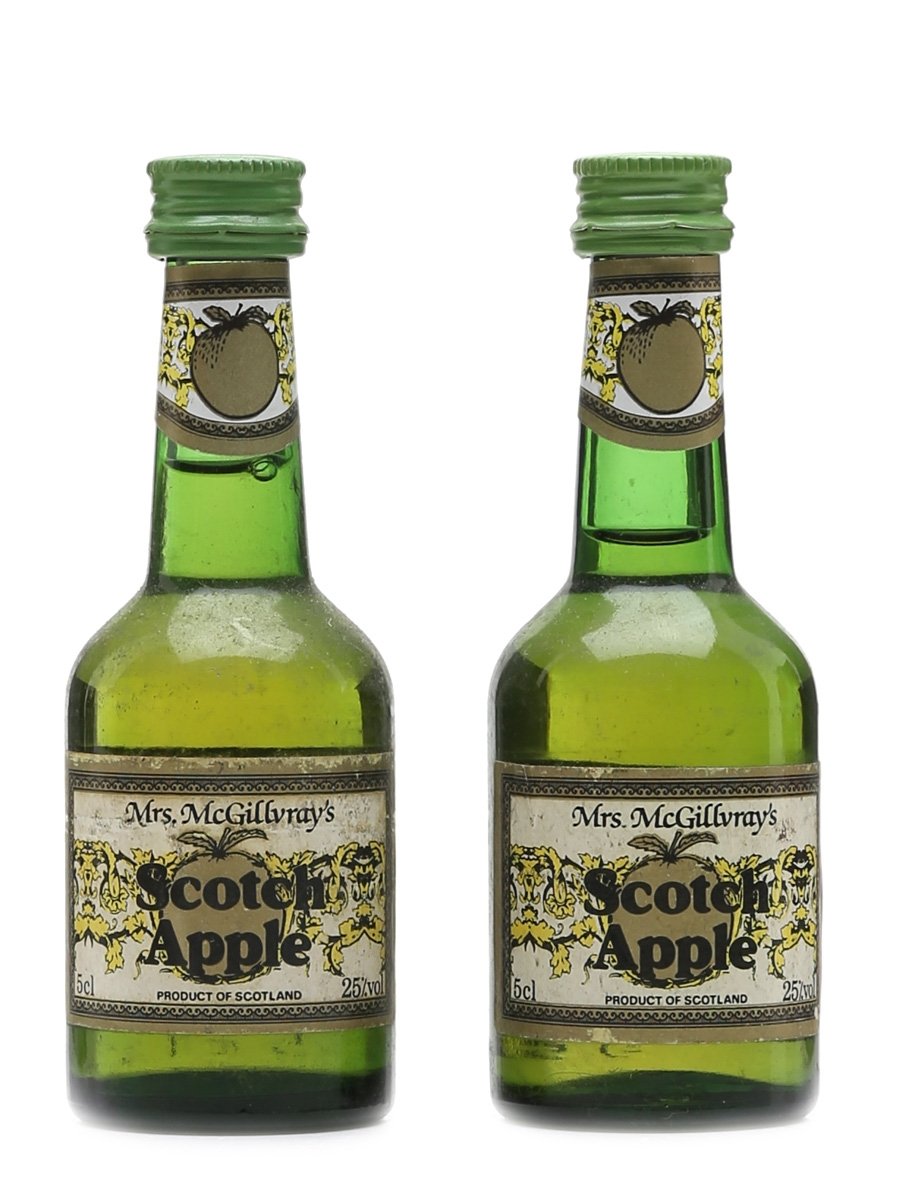 Mrs McGillvray's Scotch Apple Liqueur Bottled 1980s 2 x 5cl / 25%