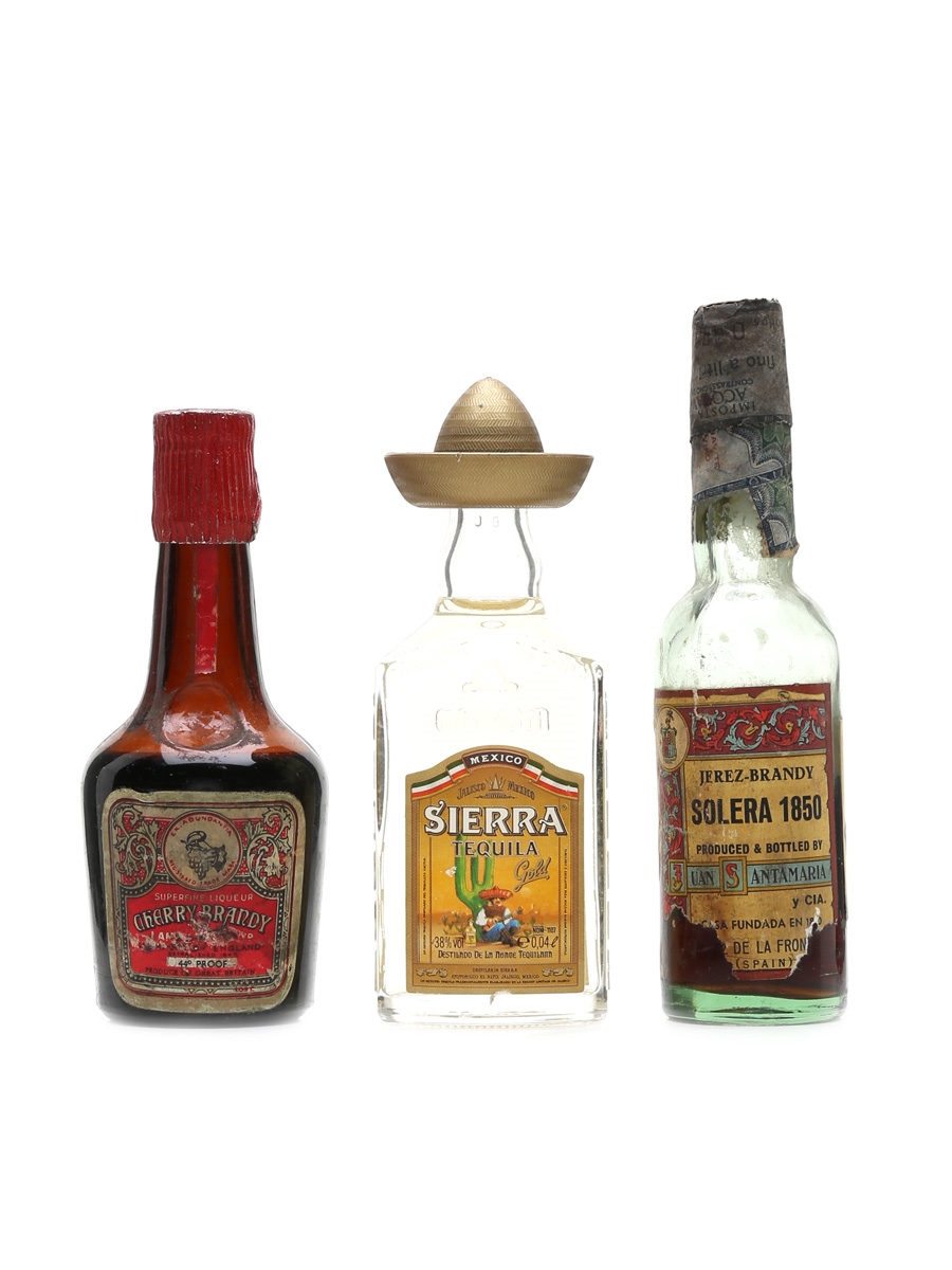 Assorted Spirits & Liqueurs Brandy, Liqueur & Tequila 3 x 4cl-5cl