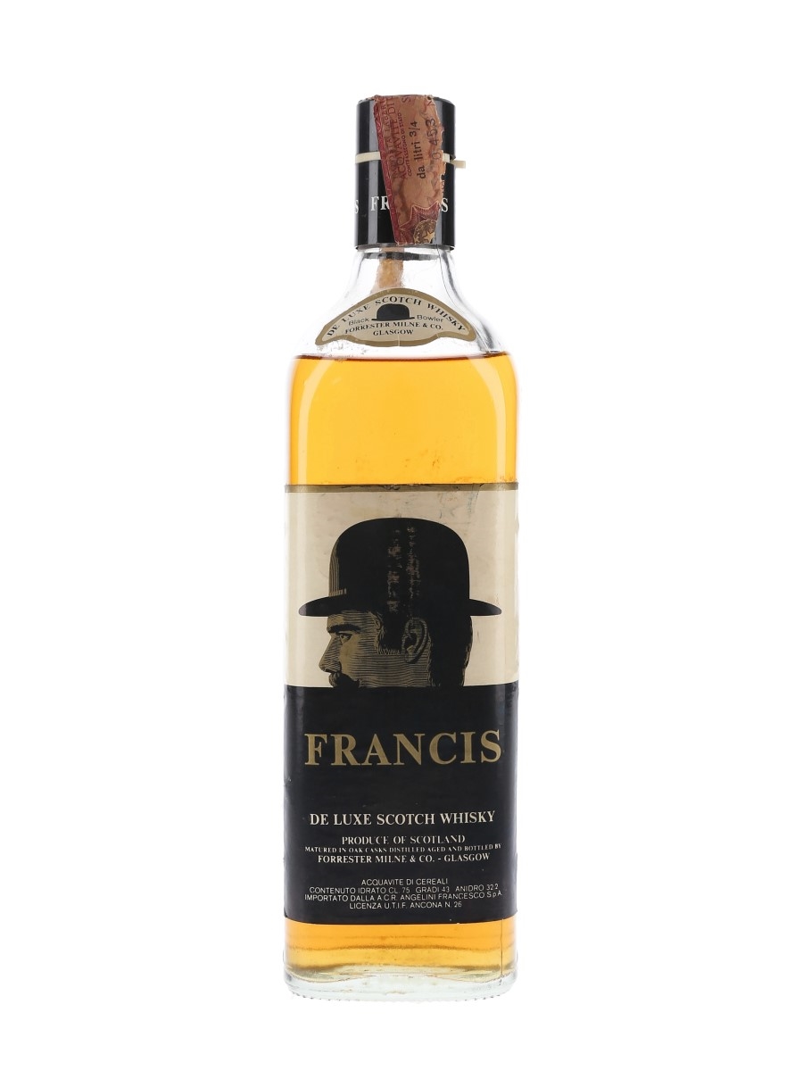 Francis Black Bowler De Luxe Bottled 1970s - Forrester Milne & Co 75cl / 43%