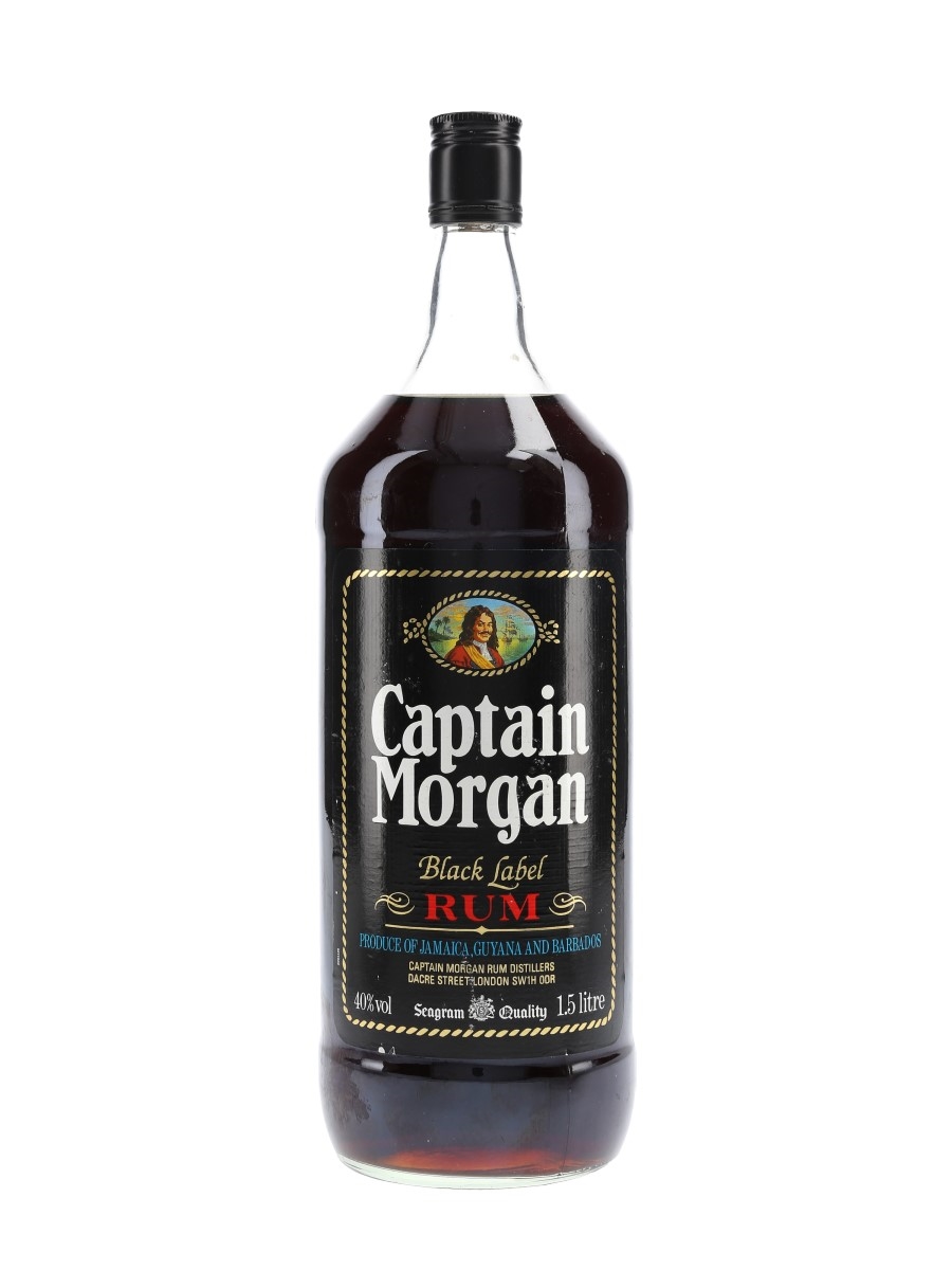 Captain Morgan Black Label Bottled 1980s - Large Format Optic Bottle 150cl / 40%
