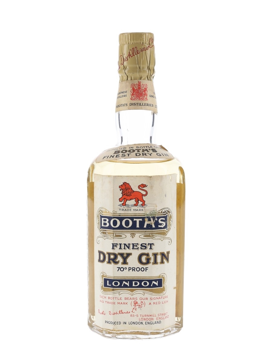 Booth's Finest Dry Gin Bottled 1950s 37.5cl / 40%