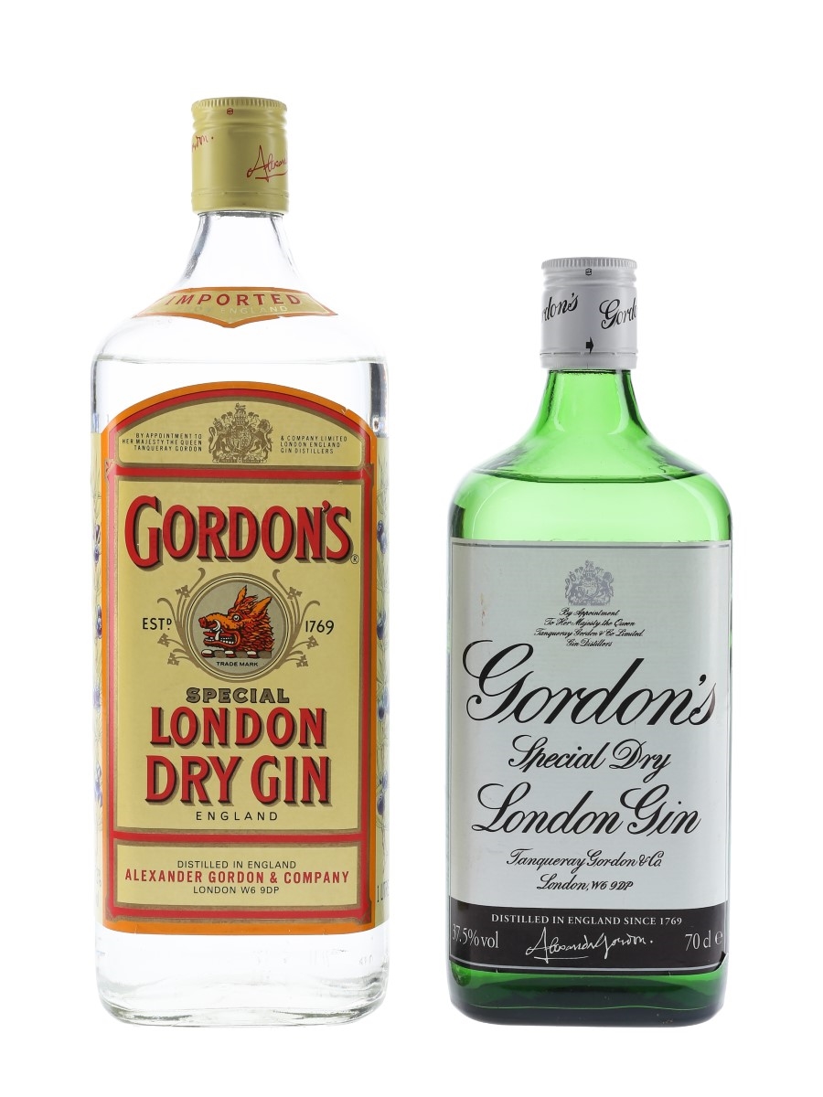 Gordon's Special London Dry Gin Bottled 1980s 100cl & 70cl