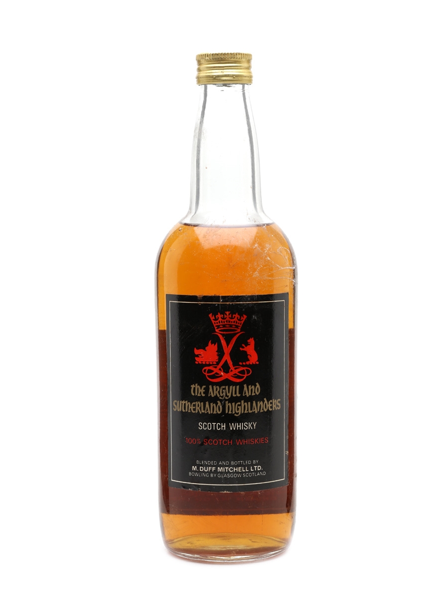 Argyll And Sutherland Highlanders Bottled 1960s - M Duff Mitchell 75cl