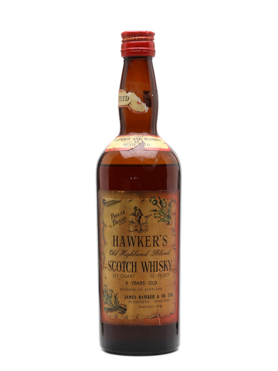 Hawker's 5 Year Old Pedlar Brand Bottled 1960s - James Hawker & Co. 75.7cl / 43%