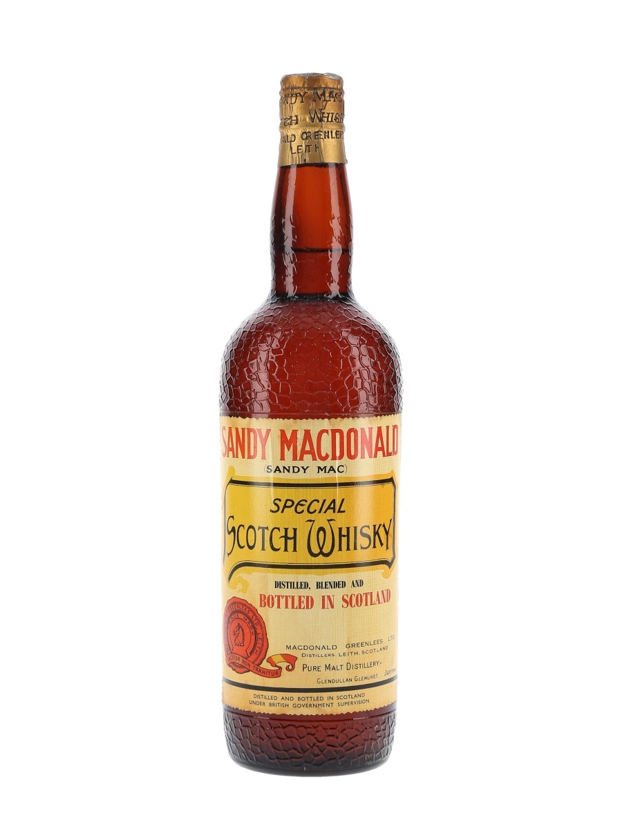 Sandy MacDonald Spring Cap Bottled 1960s - MacDonald Greenlees 75cl