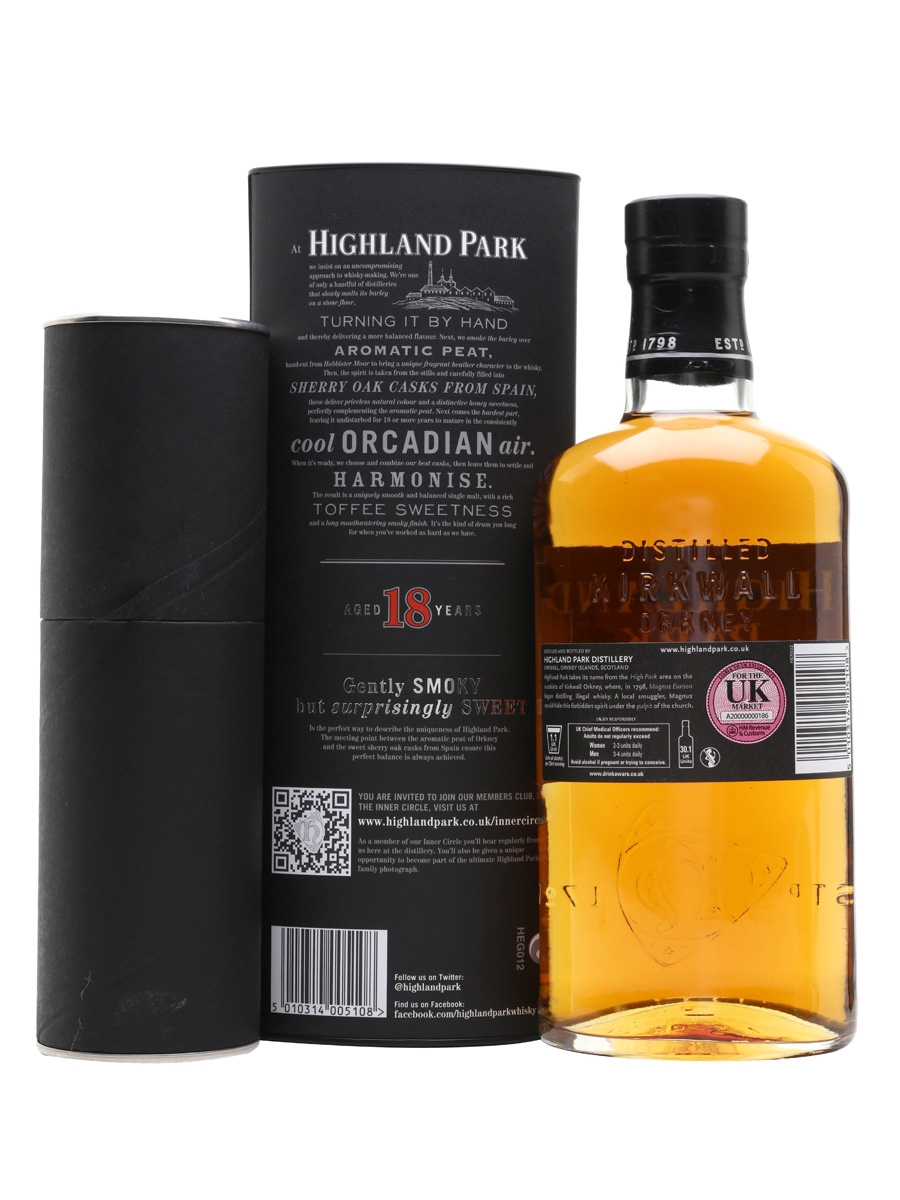HIGHLAND PARK18years AmericanOakButt 空瓶 ハイランドパーク 18年 ヴァイキング・プライド 43% 700ml