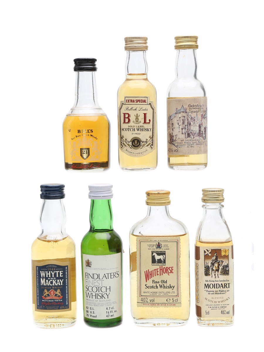 Assorted Blended Scotch Whisky inc. White Horse 7 x Miniature