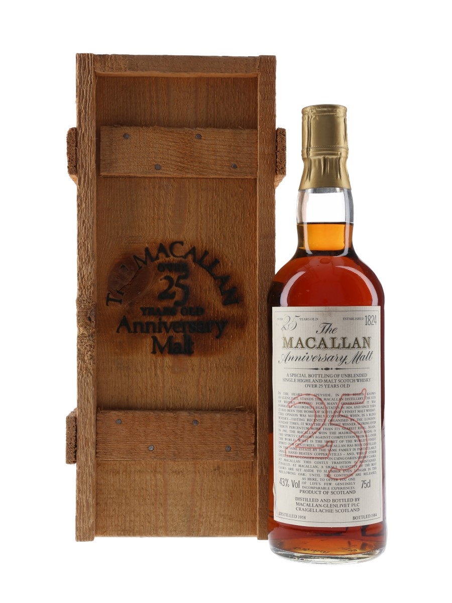 Macallan 1958 25 Year Old Anniversary Malt Bottled 1984 75cl / 43%
