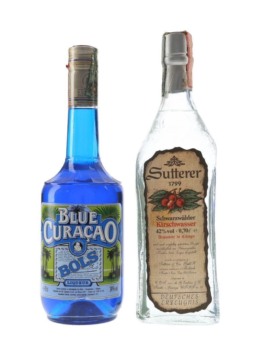 Bols Blue Curacao & Sutterer Kirschwasser  2 x 70cl