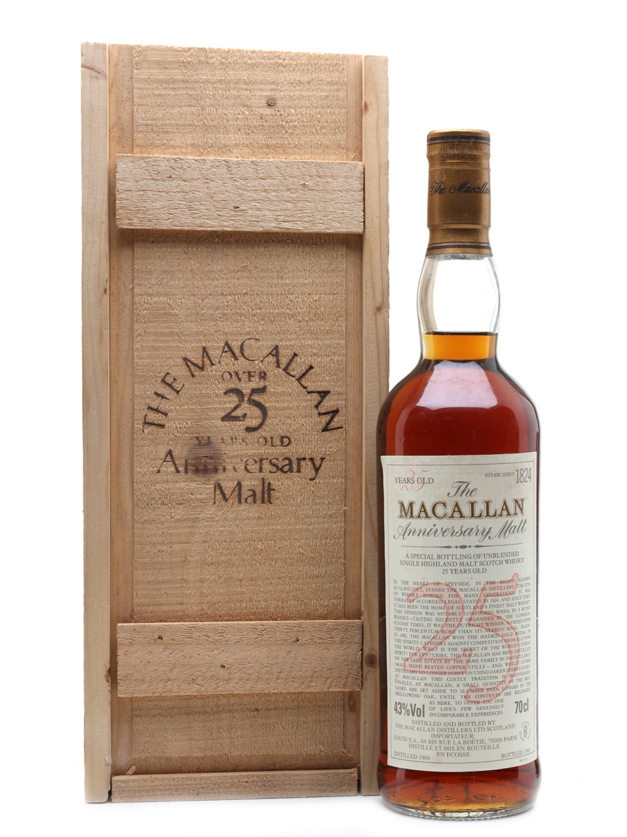 Macallan 1969 25 Year Old Anniversary Malt Bottled 1995 - Gouin 70cl / 43%