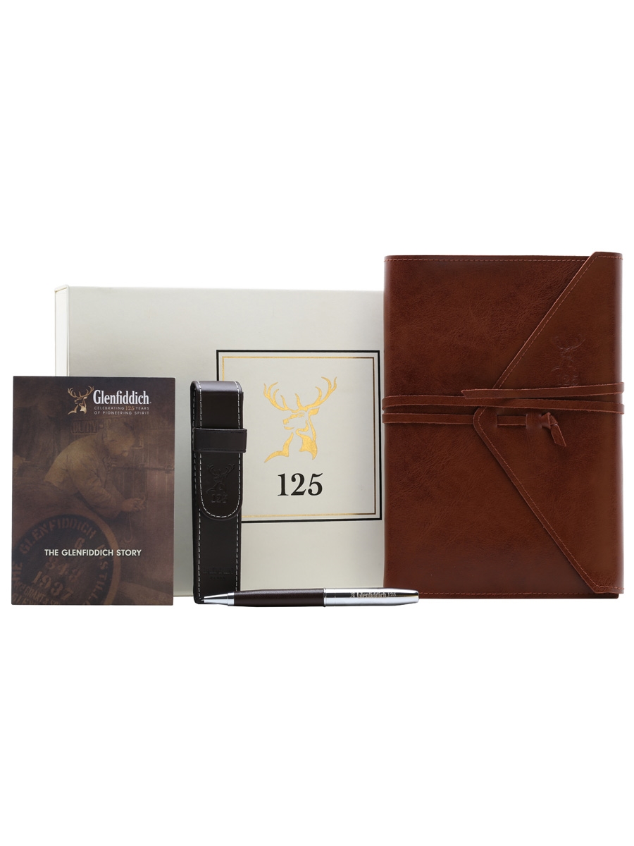Glenfiddich 125 Notebook Leather Notebook & Balmain Of Paris Pen 